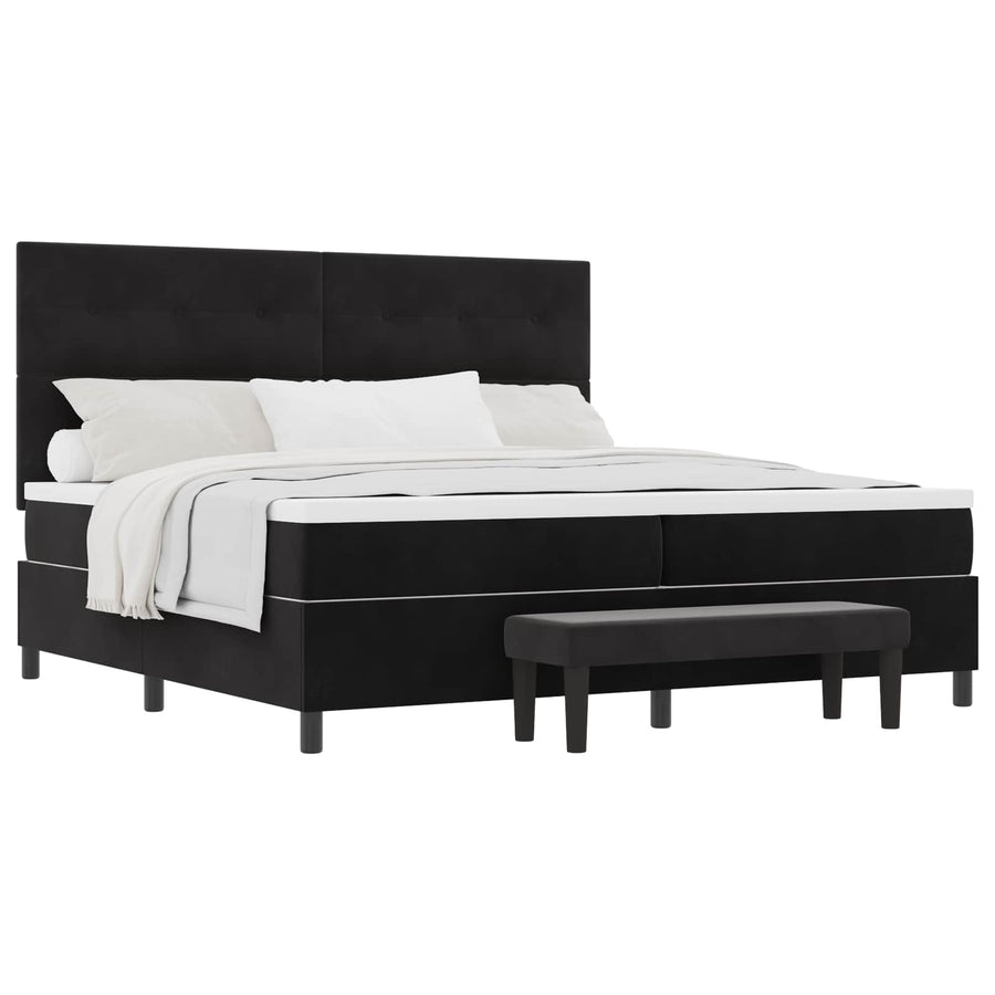 Boxspring bed met matras Zwart 200 x 200 cm Fluweel