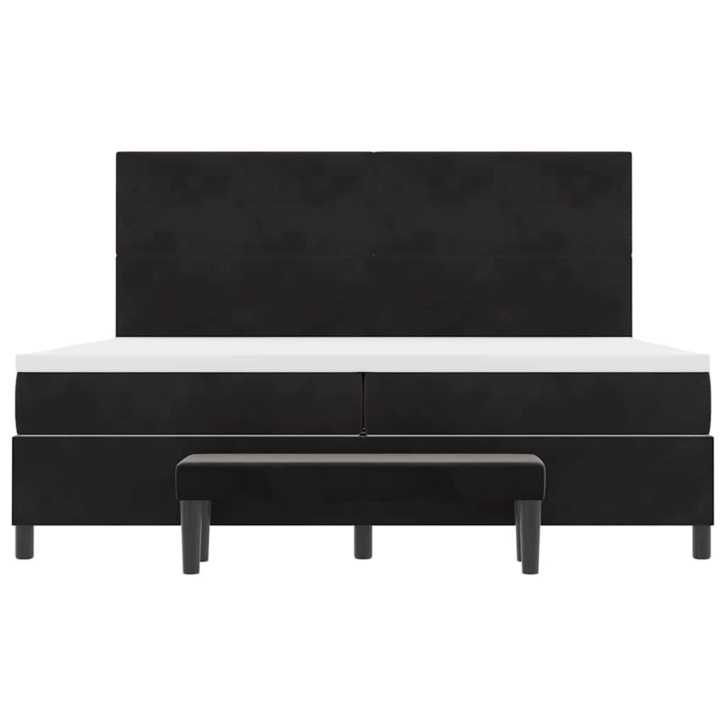 Boxspring bed met matras Zwart 200 x 200 cm Fluweel