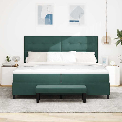 Boxspring bed met matras Donkergroen 200 x 200 cm Fluweel
