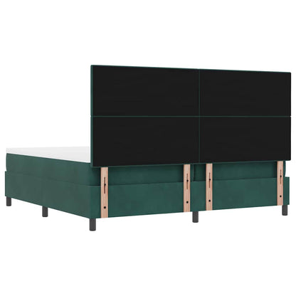Boxspring bed met matras Donkergroen 200 x 200 cm Fluweel
