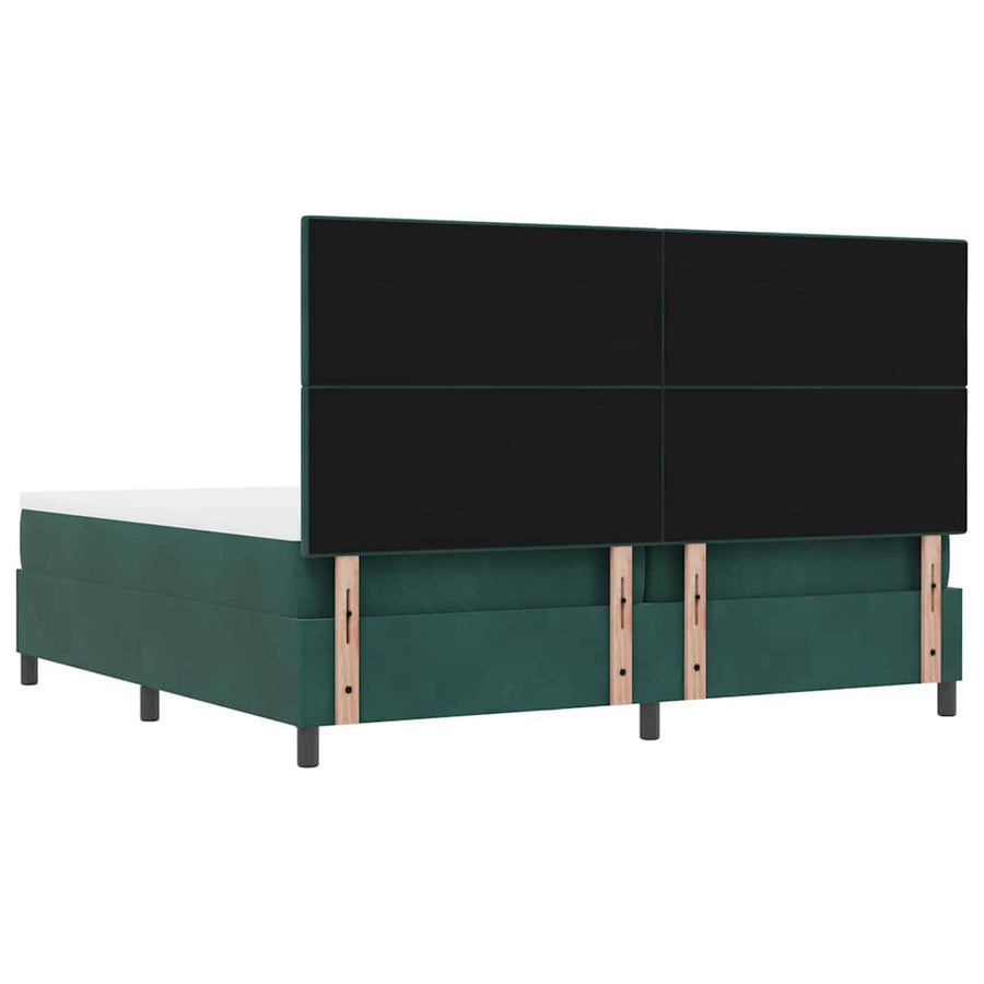 Boxspring bed met matras Donkergroen 200 x 200 cm Fluweel