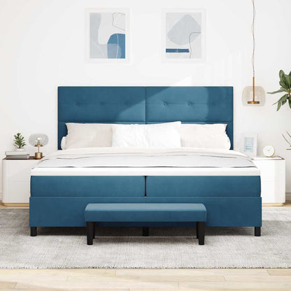 Boxspring bed met matras Donkerblauw 200 x 200 cm Fluweel