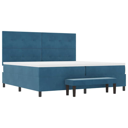 Boxspring bed met matras Donkerblauw 200 x 200 cm Fluweel