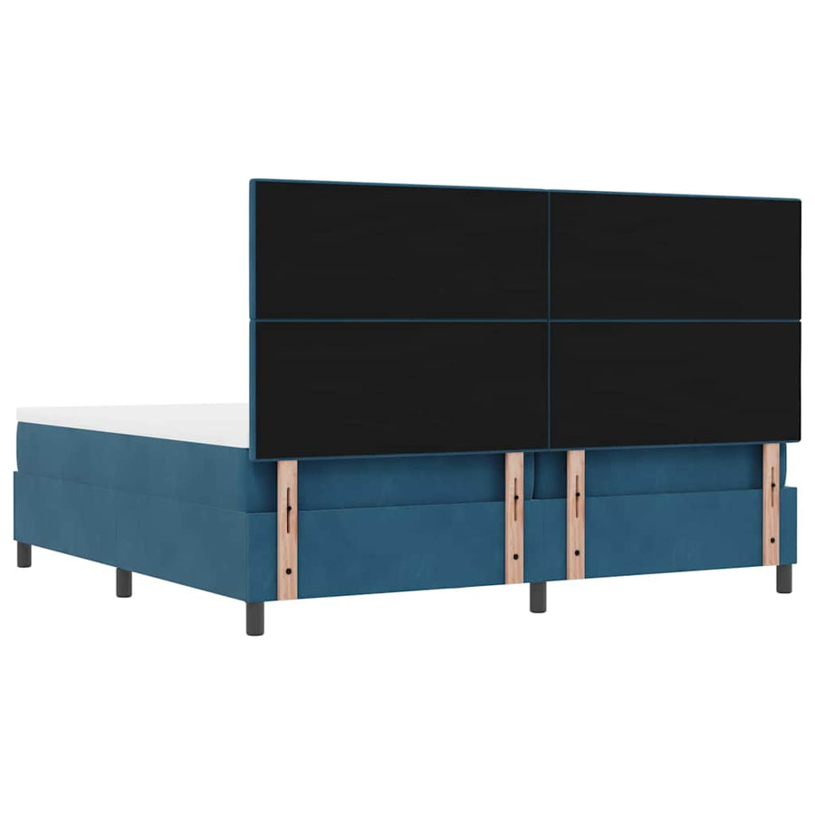Boxspring bed met matras Donkerblauw 200 x 200 cm Fluweel