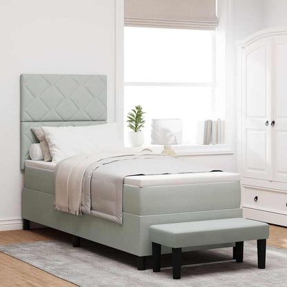 Boxspring bed met hoofdeinde Lichtgrijs 200 x 80 cm Fluweel
