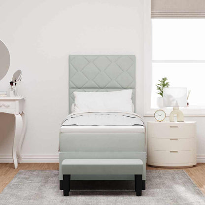 Boxspring bed met hoofdeinde Lichtgrijs 200 x 80 cm Fluweel