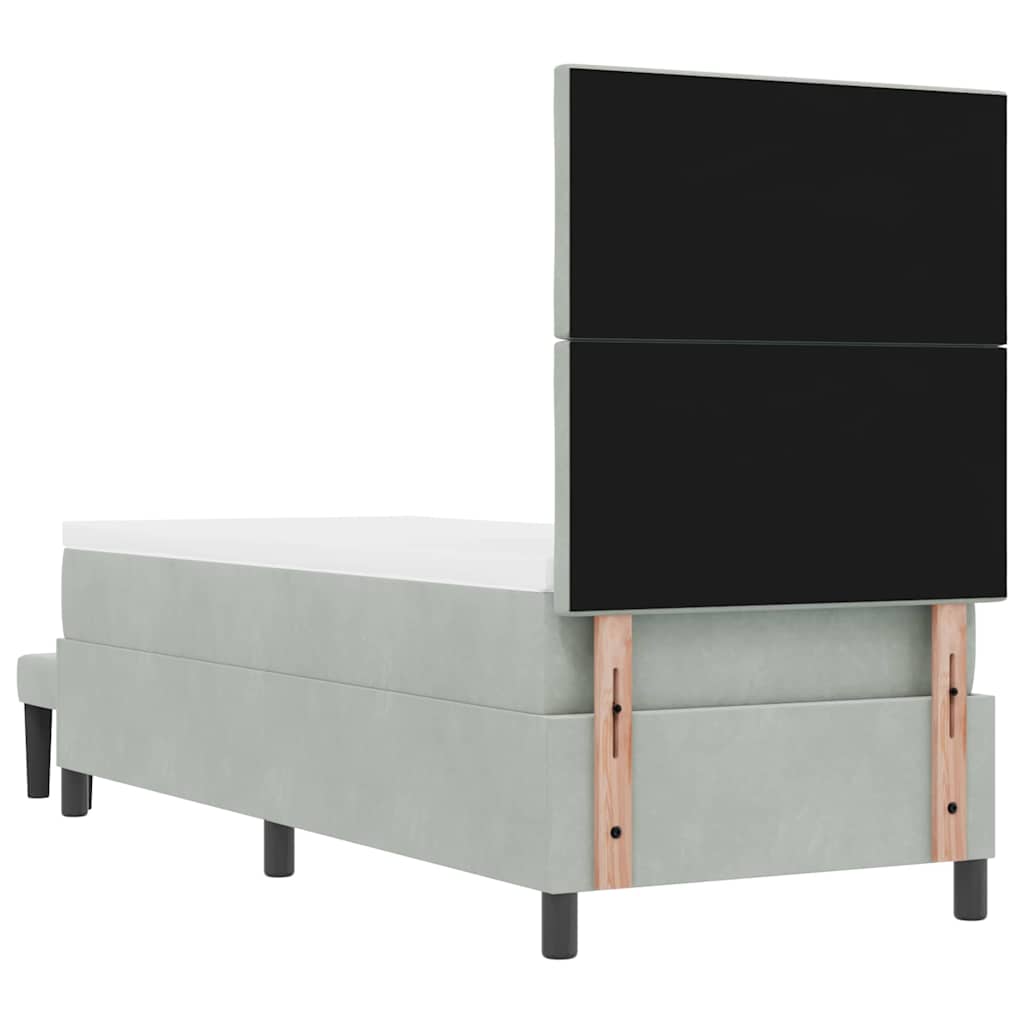 Boxspring bed met hoofdeinde Lichtgrijs 200 x 80 cm Fluweel