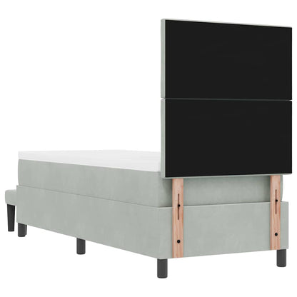 Boxspring bed met hoofdeinde Lichtgrijs 200 x 80 cm Fluweel
