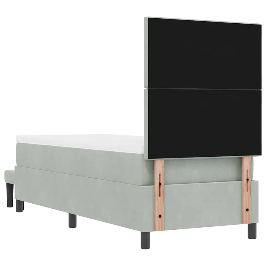 Boxspring bed met hoofdeinde Lichtgrijs 200 x 80 cm Fluweel