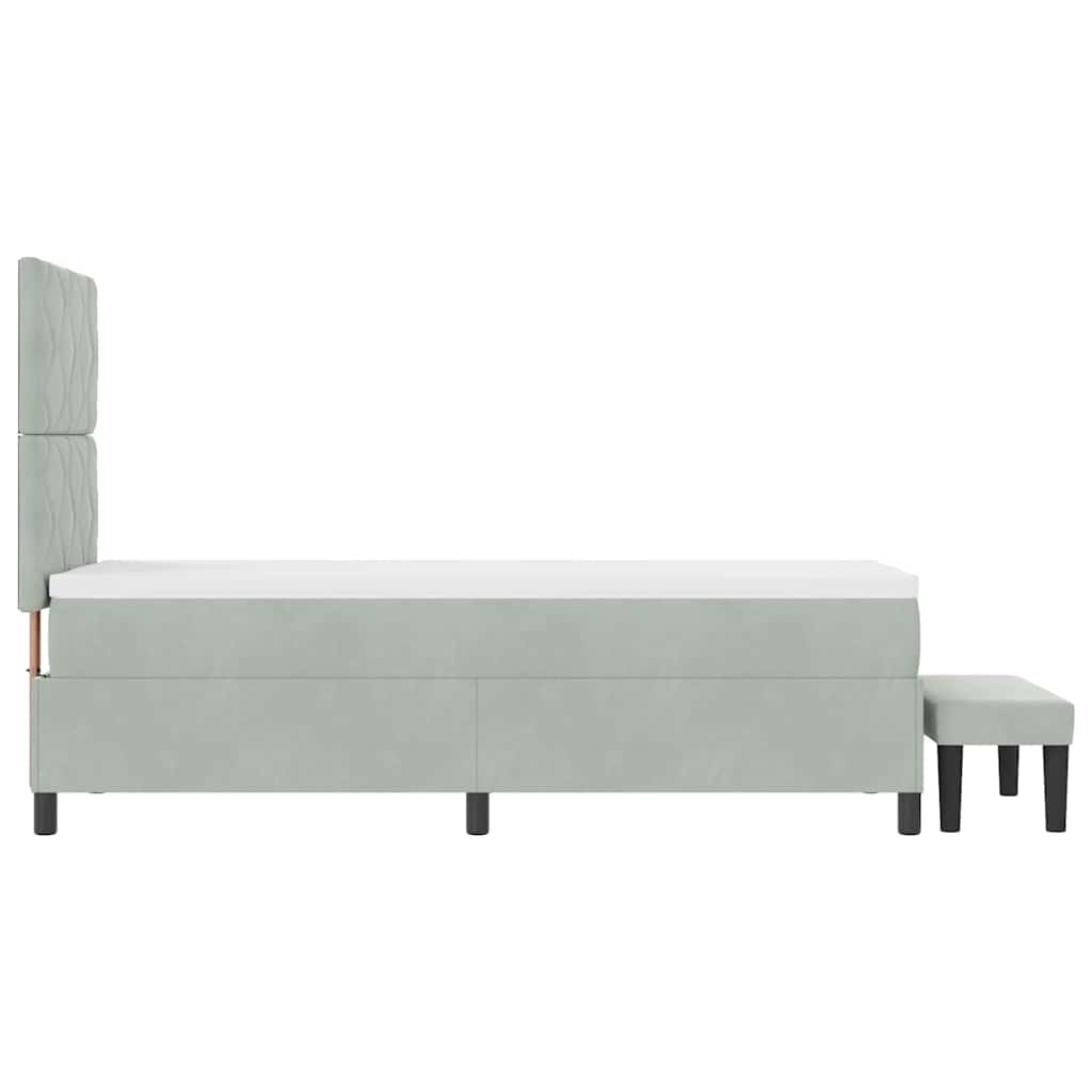 Boxspring bed met hoofdeinde Lichtgrijs 200 x 80 cm Fluweel