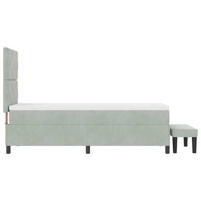 Boxspring bed met hoofdeinde Lichtgrijs 200 x 80 cm Fluweel