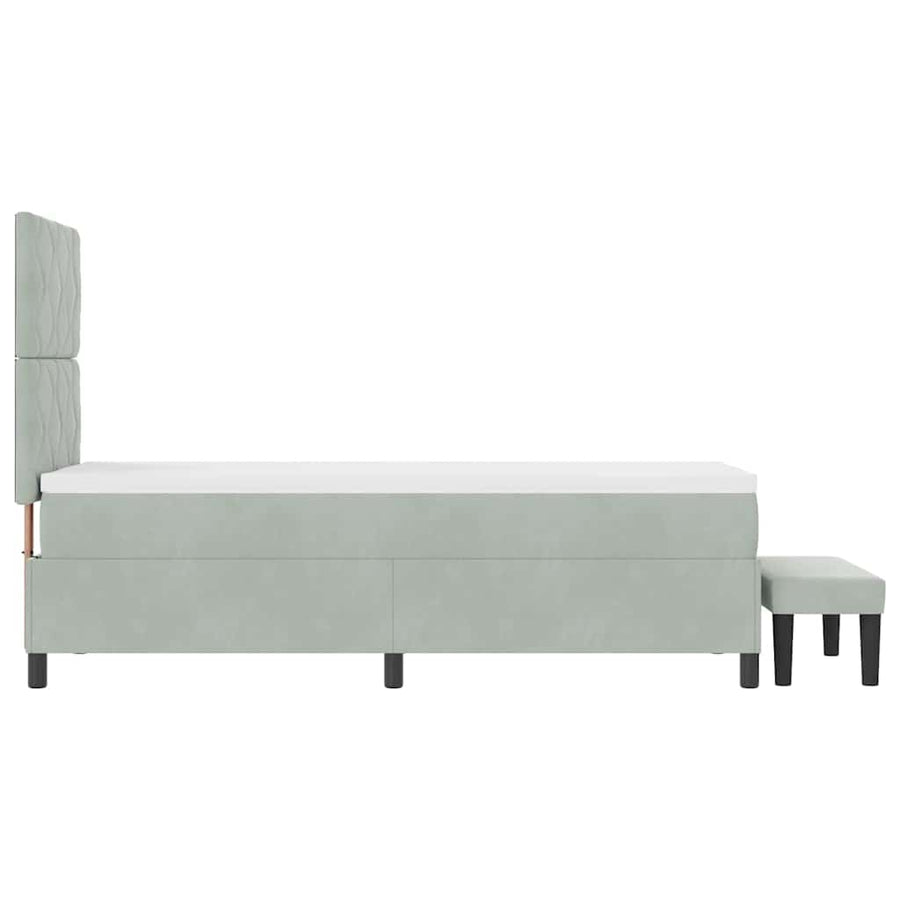 Boxspring bed met hoofdeinde Lichtgrijs 200 x 80 cm Fluweel