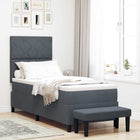 Boxspring bed donkergrijs fluweel 80x200 cm