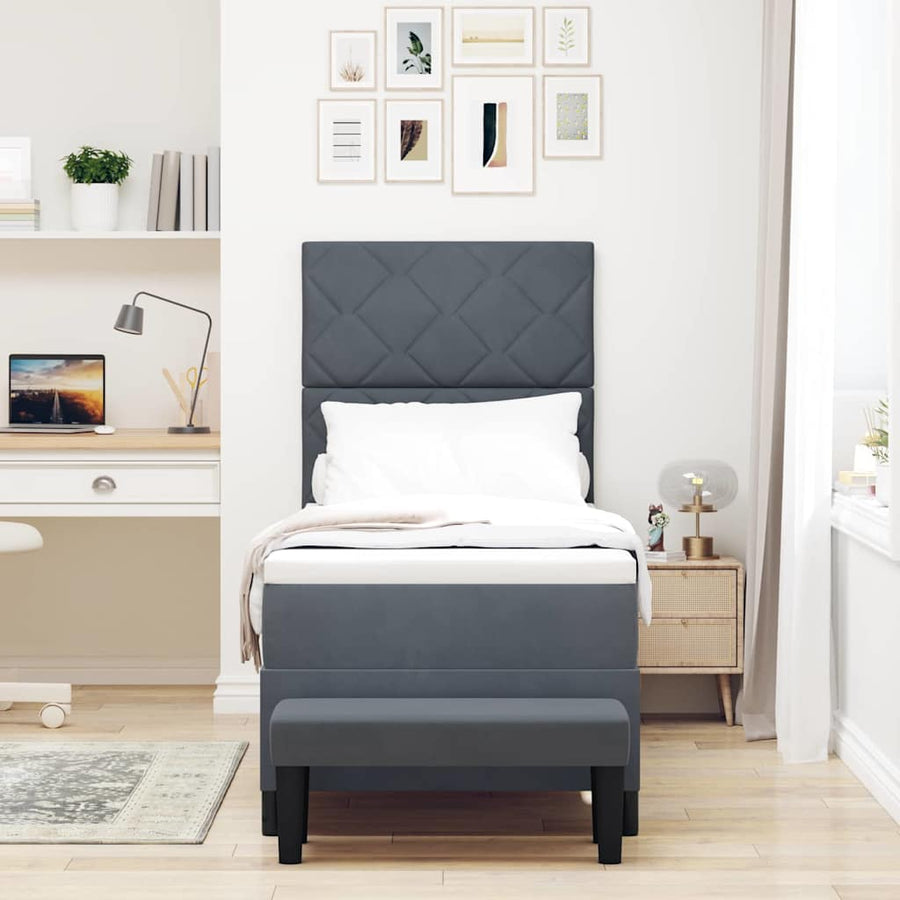 Boxspring bed met hoofdeinde Donkergrijs 200 x 80 cm Fluweel