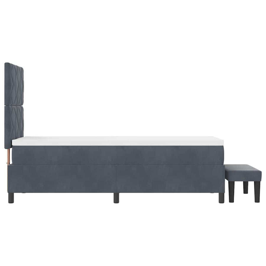 Boxspring bed met hoofdeinde Donkergrijs 200 x 80 cm Fluweel