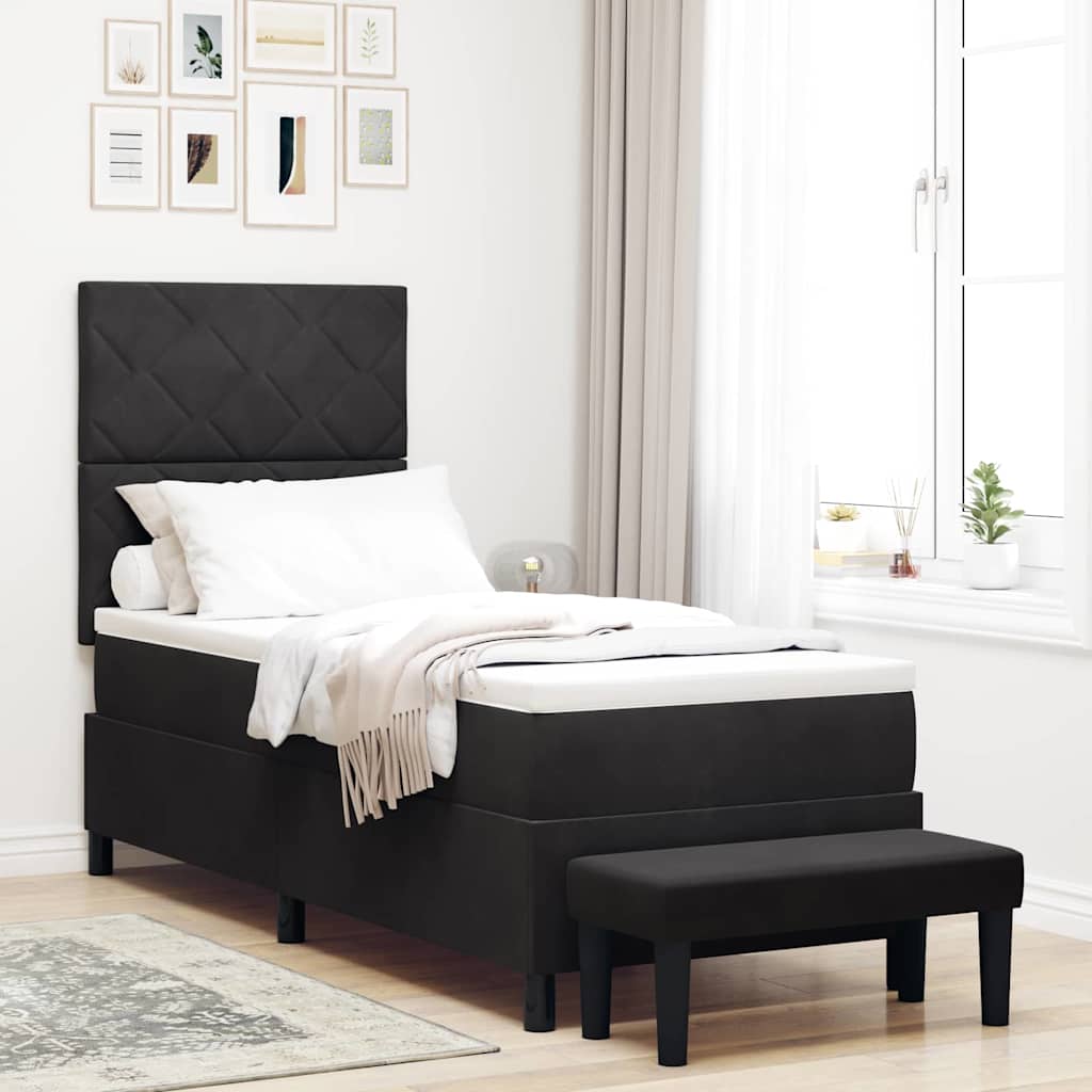 Boxspring bed met hoofdeinde Zwart 200 x 80 cm Fluweel