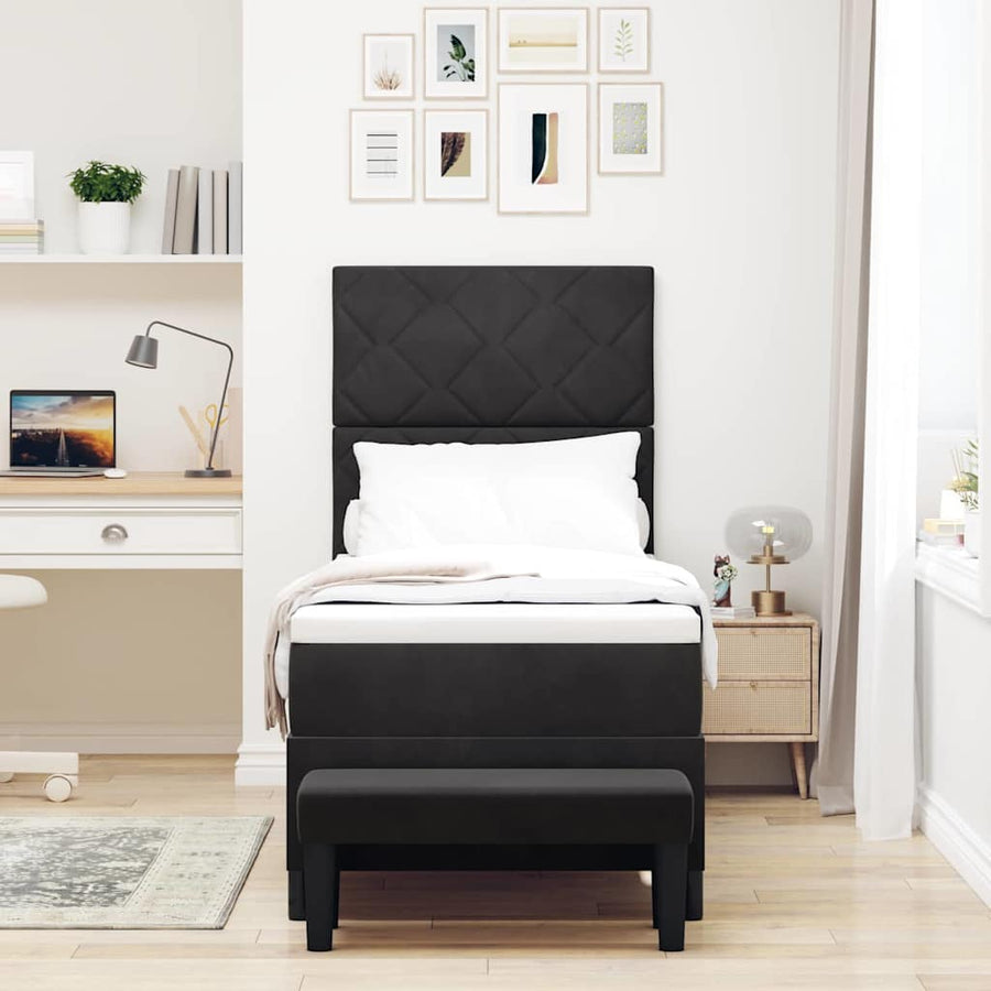 Boxspring bed met hoofdeinde Zwart 200 x 80 cm Fluweel
