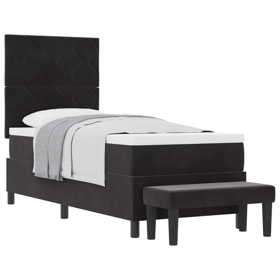 Boxspring bed met hoofdeinde Zwart 200 x 80 cm Fluweel