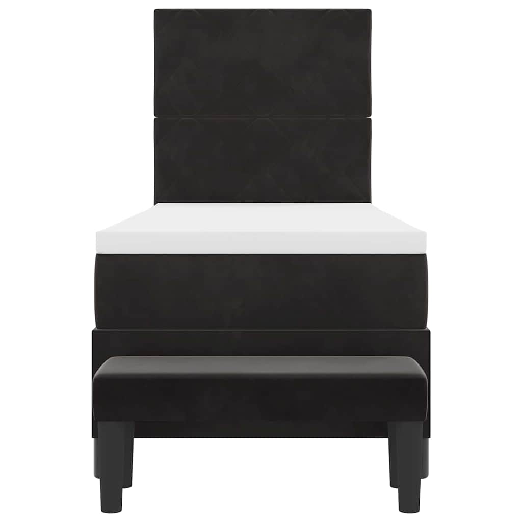 Boxspring bed met hoofdeinde Zwart 200 x 80 cm Fluweel