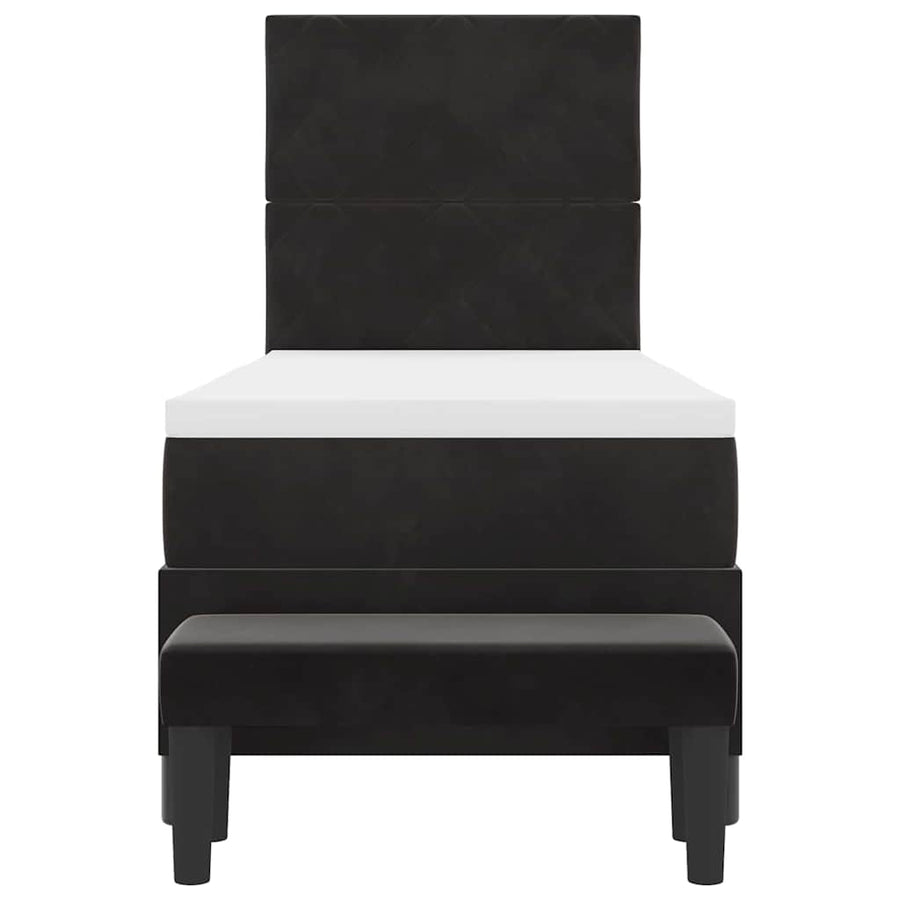 Boxspring bed met hoofdeinde Zwart 200 x 80 cm Fluweel