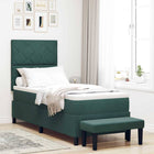 Box spring bed with mattress Dark Green 80 x 200 cm Velvet