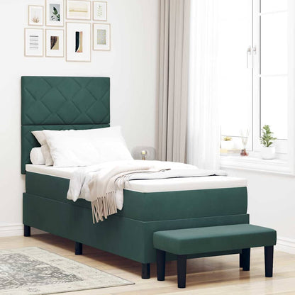 Boxspring bed met matras Donkergroen 80 x 200 cm Fluweel
