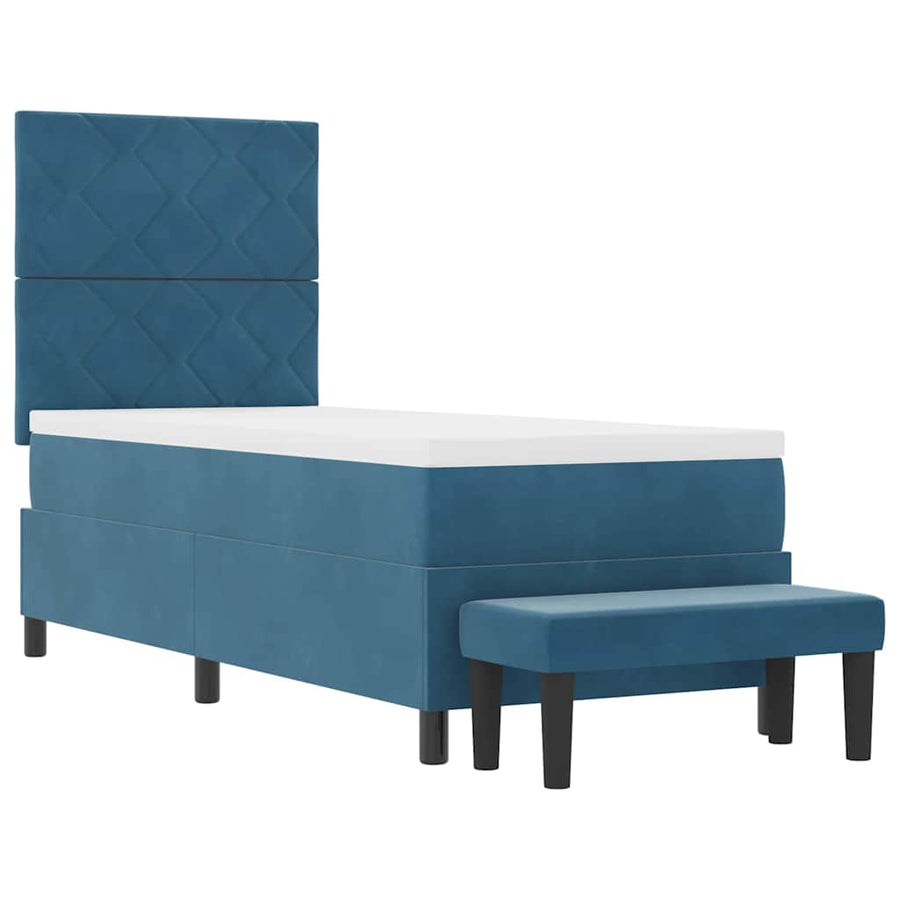 Boxspring bed met matras Donkerblauw 80 x 200 cm Fluweel