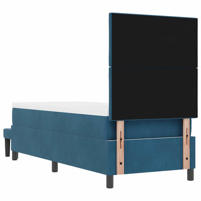 Boxspring bed met matras Donkerblauw 80 x 200 cm Fluweel