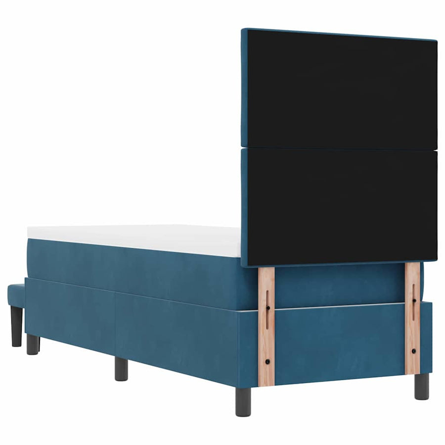Boxspring bed met matras Donkerblauw 80 x 200 cm Fluweel