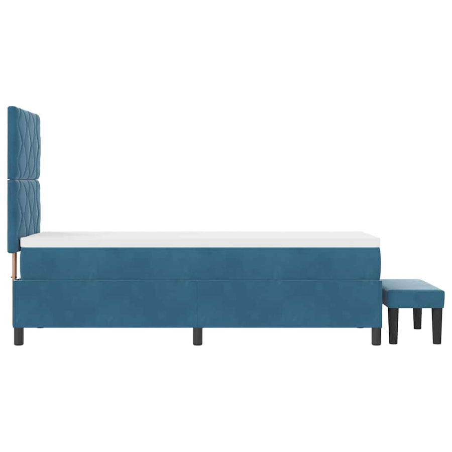 Boxspring bed met matras Donkerblauw 80 x 200 cm Fluweel
