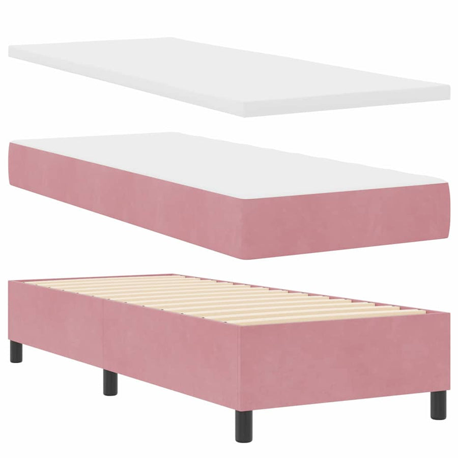 Boxspring bed met matras Roze 80 x 200 cm Fluweel