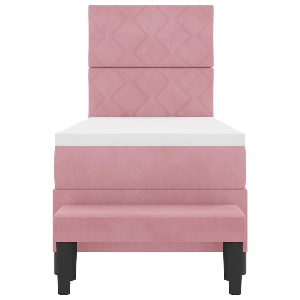 Boxspring bed met matras Roze 80 x 200 cm Fluweel