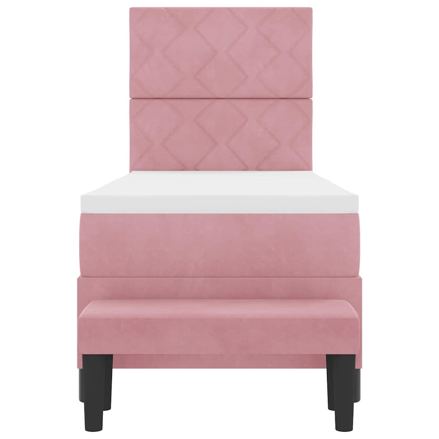 Boxspring bed met matras Roze 80 x 200 cm Fluweel