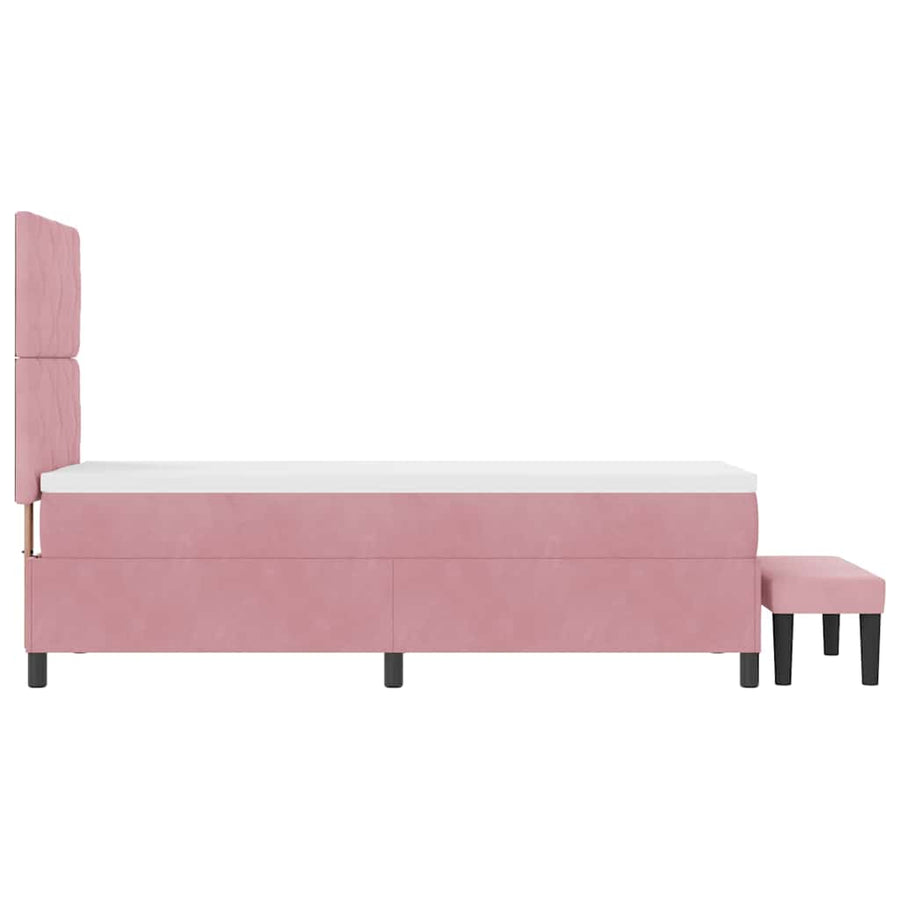 Boxspring bed met matras Roze 80 x 200 cm Fluweel