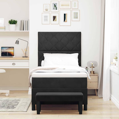 Boxspring bed met hoofdeinde Zwart 190 x 90 cm Fluweel