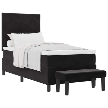 Boxspring bed met hoofdeinde Zwart 190 x 90 cm Fluweel