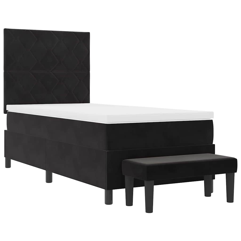 Boxspring bed met hoofdeinde Zwart 190 x 90 cm Fluweel