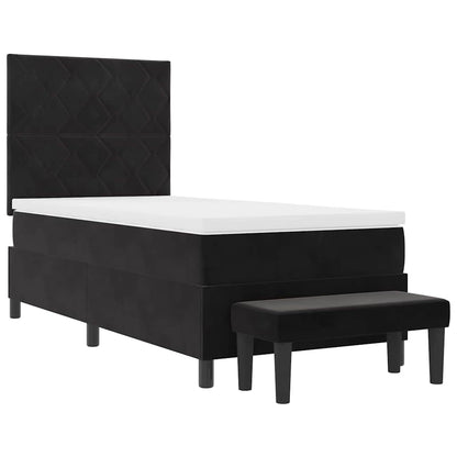 Boxspring bed met hoofdeinde Zwart 190 x 90 cm Fluweel