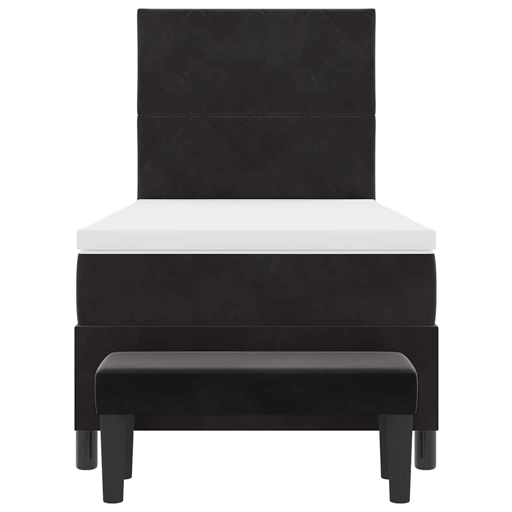 Boxspring bed met hoofdeinde Zwart 190 x 90 cm Fluweel
