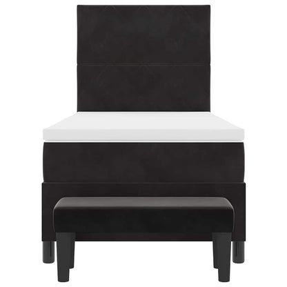 Boxspring bed met hoofdeinde Zwart 190 x 90 cm Fluweel