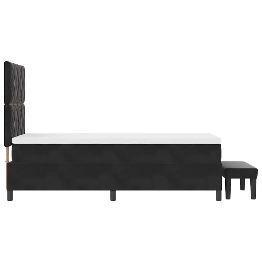 Boxspring bed met hoofdeinde Zwart 190 x 90 cm Fluweel