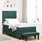 Box spring bed with mattress Dark green 90 x 190 cm Velvet