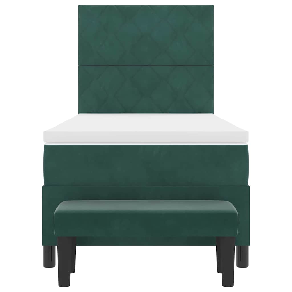 Boxspring bed met matras Donkergroen 90 x 190 cm Fluweel