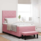 Boxspring bed 90x190 cm roze fluweel