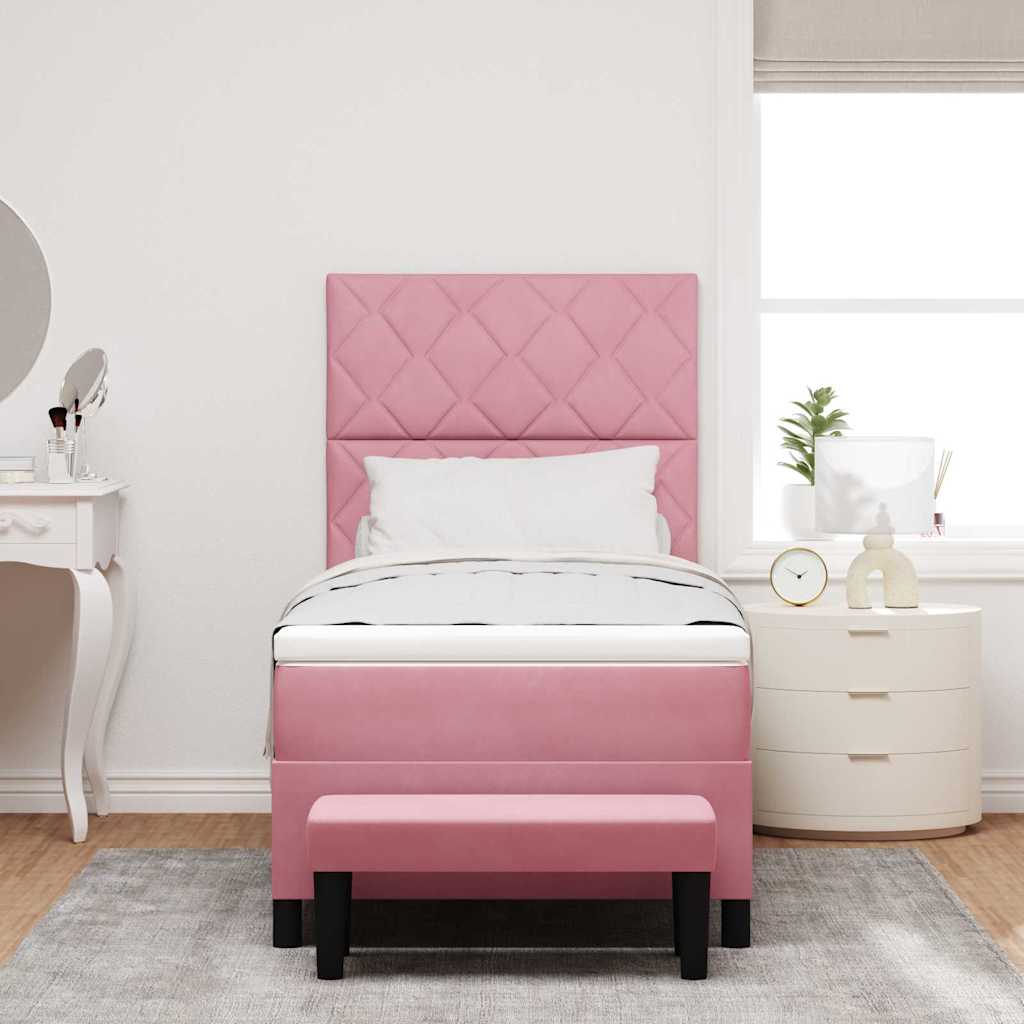 Boxspring bed met matras Roze 90 x 190 cm Fluweel