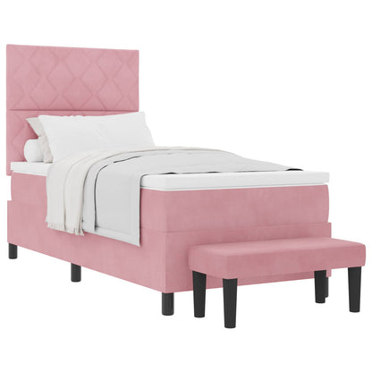 Boxspring bed met matras Roze 90 x 190 cm Fluweel