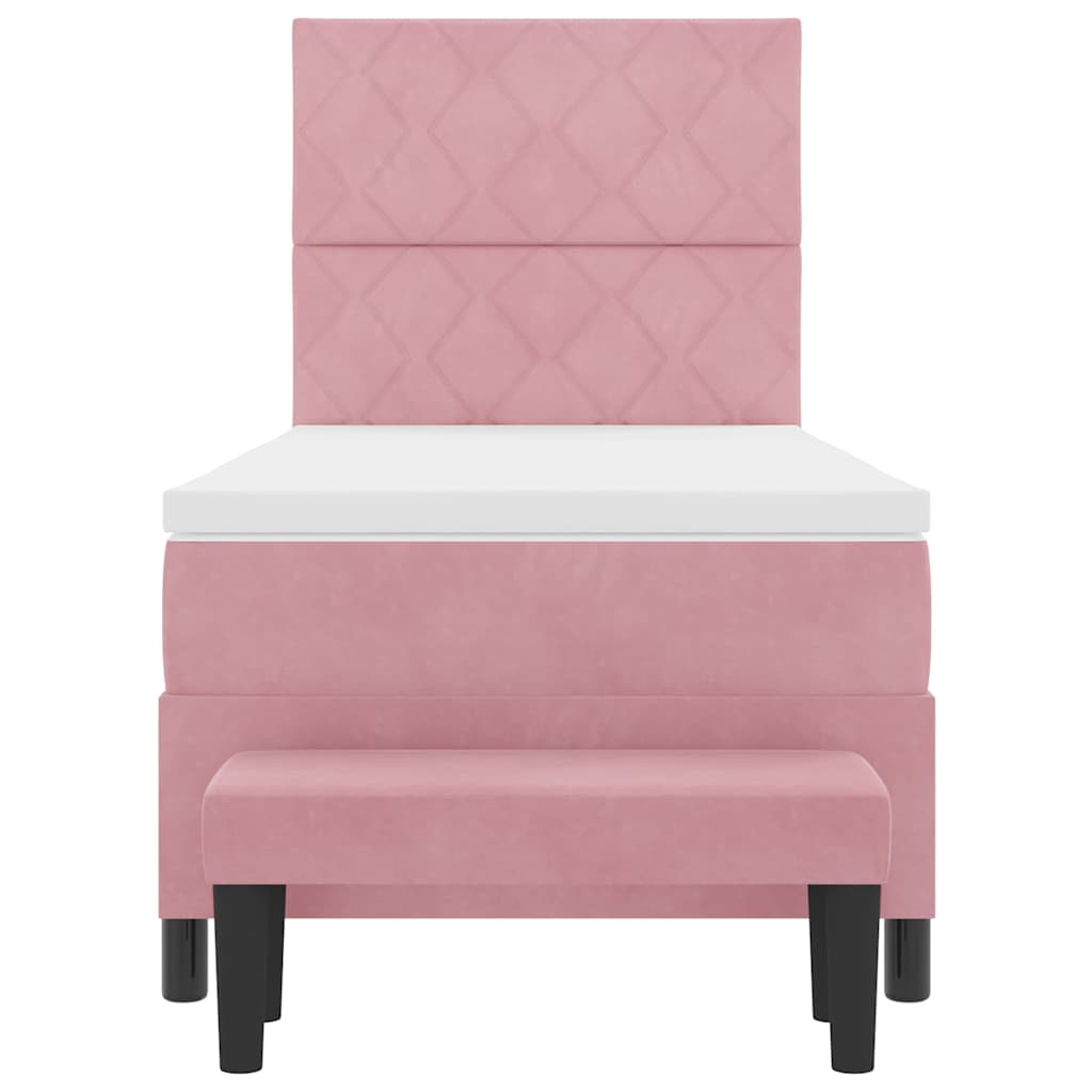 Boxspring bed met matras Roze 90 x 190 cm Fluweel
