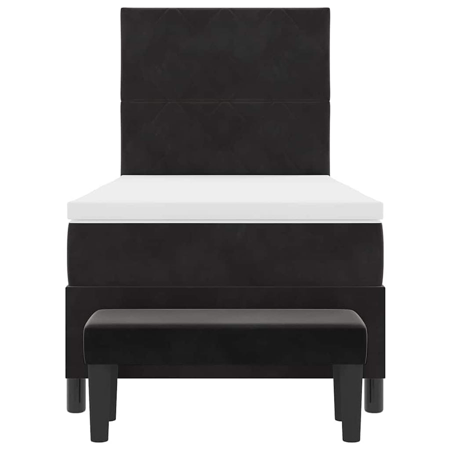Boxspring bed met hoofdeinde Zwart 200 x 90 cm Fluweel