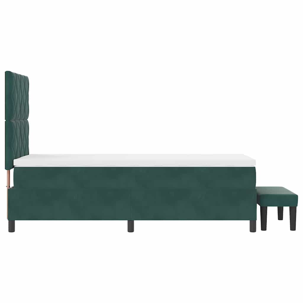 Boxspring bed met matras Donkergroen 90 x 200 cm Fluweel