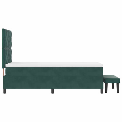 Boxspring bed met matras Donkergroen 90 x 200 cm Fluweel